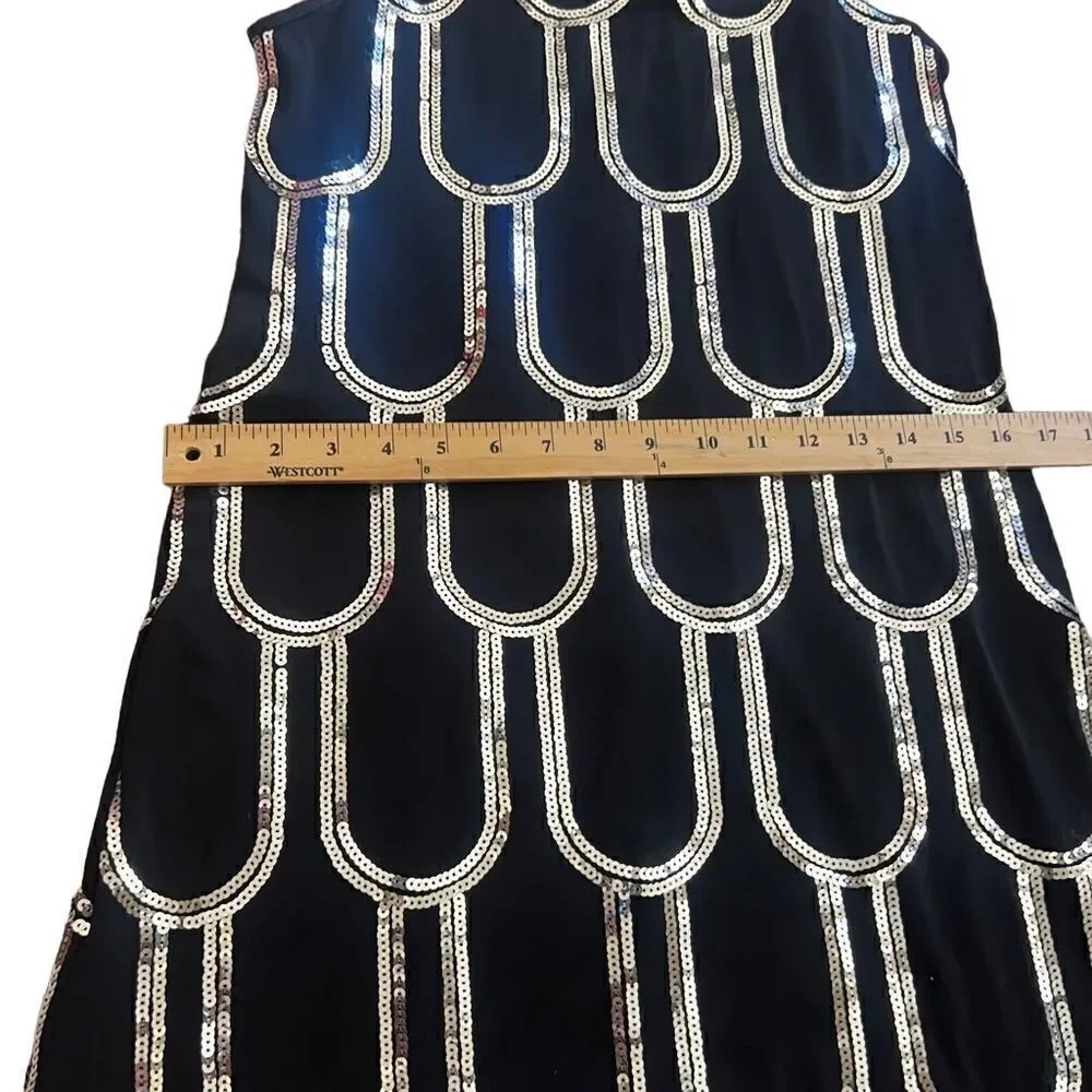 Black Sequined Cocktail Dress. Sleeveless. Size 4. Great Condition!